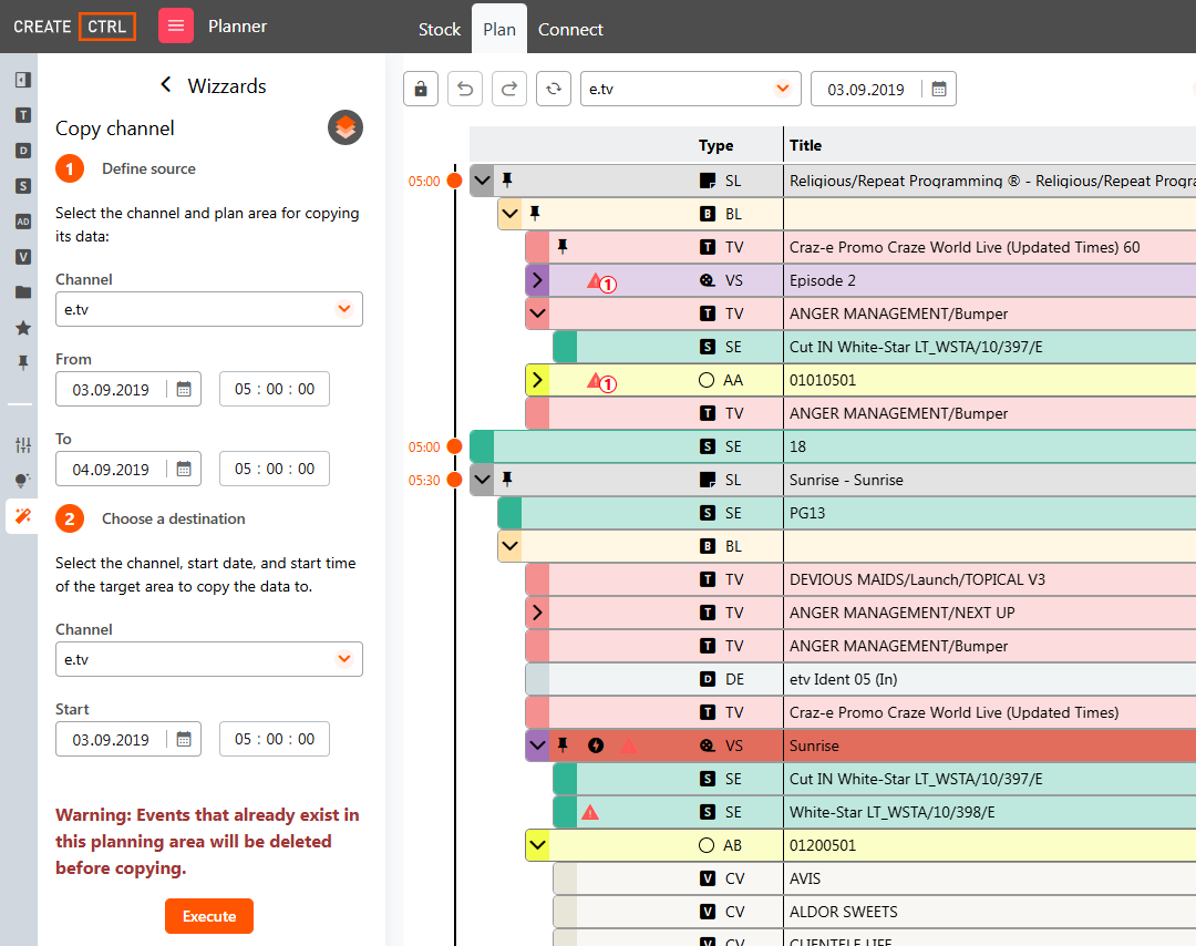 Planner wizard-supported planning